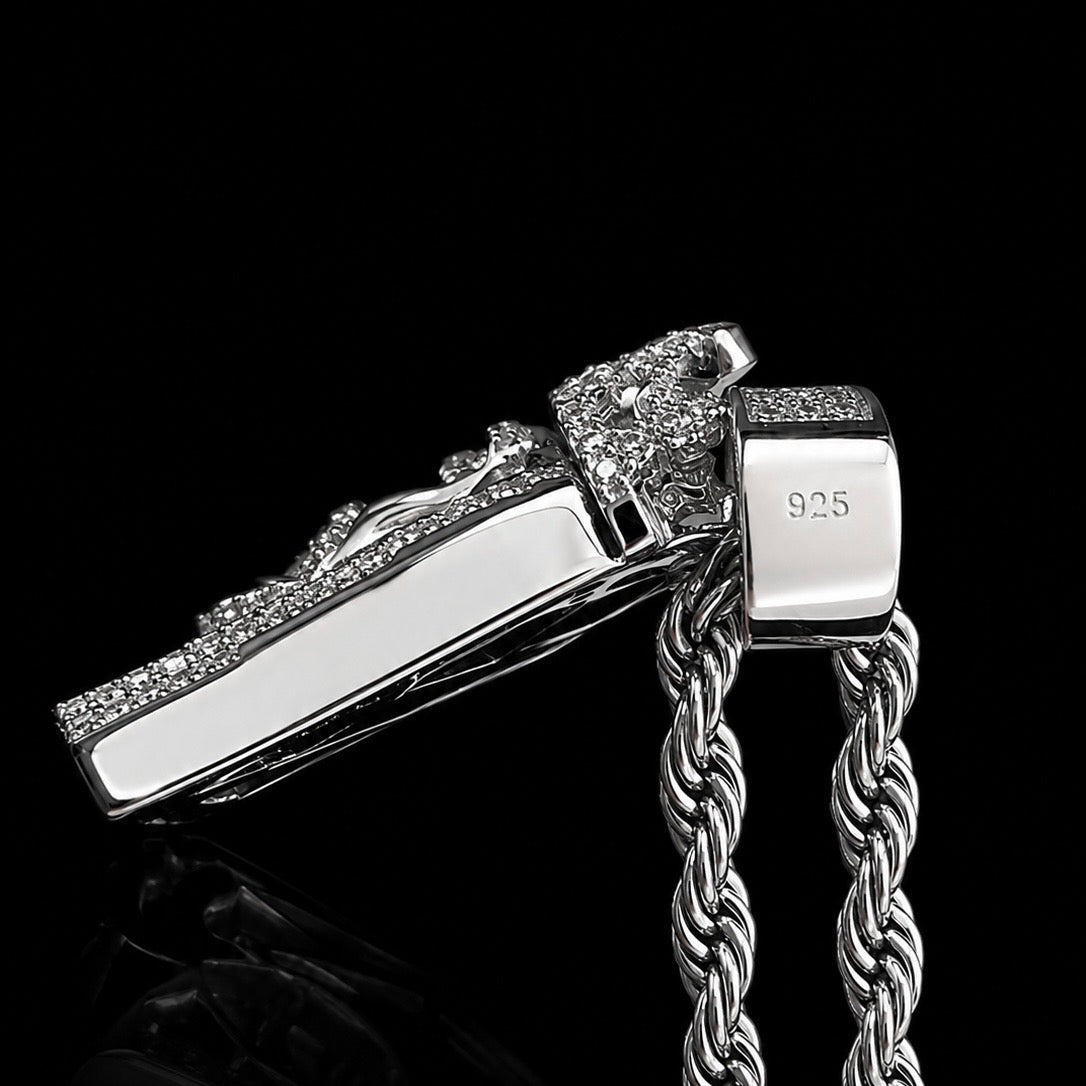 925 Zilveren Gekroonde Jezus Hanger