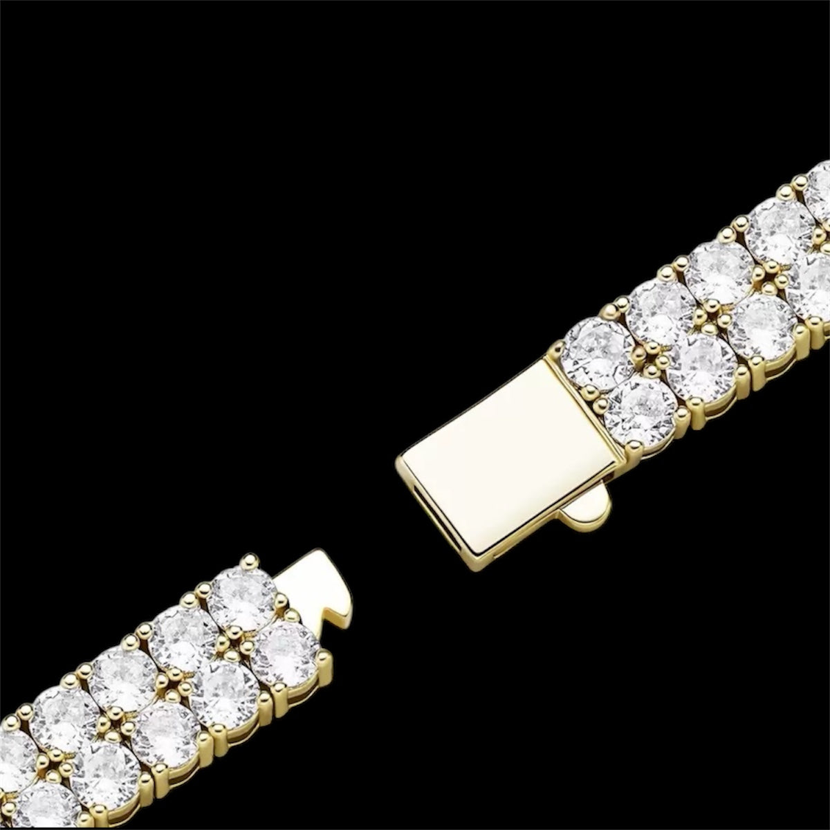 Gold Plated Dubbele Rij Tennis Armband