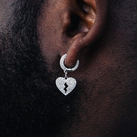 Boucles d'oreilles cœur brisé glacé