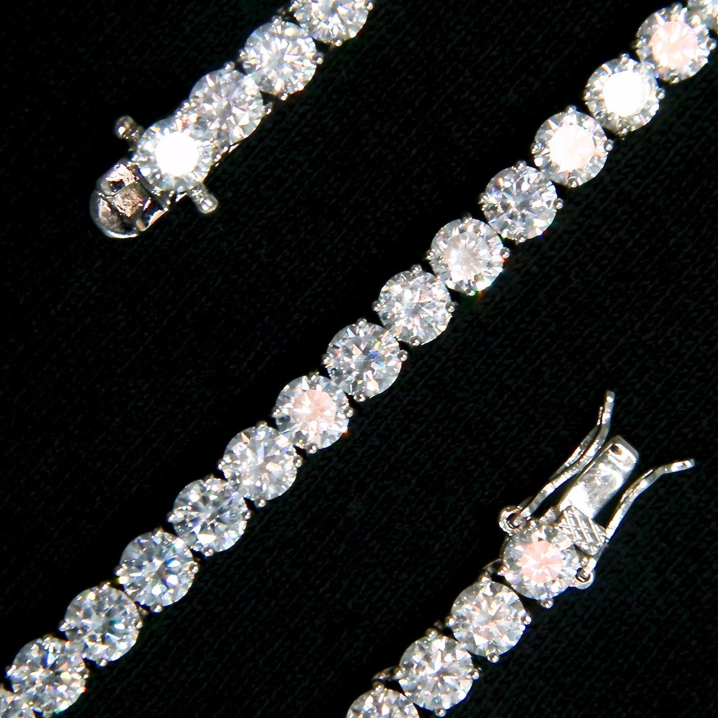 COLLIER TENNIS RAS DE COU PLAQUÉ OR BLANC 6MM