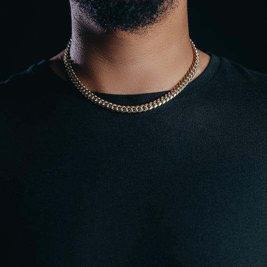 8mm Gold Plated Miami Cuban Chain