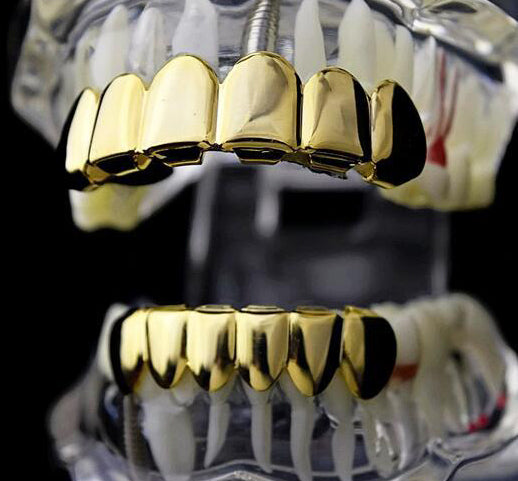6/6 Gold plated Grillz Set