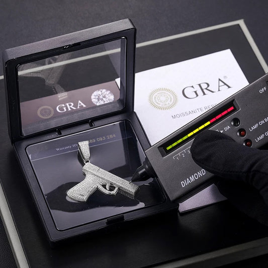 Custom Made Moissanite Diamanten Glock Gun