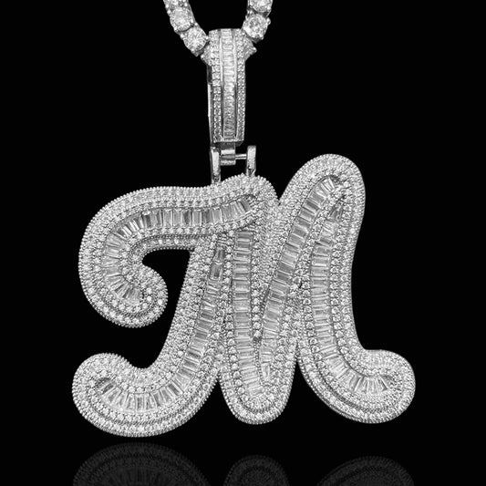 Grote Baguette Diamanten Letter hanger