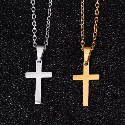 Pendentif croix en acier inoxydable de qualité supérieure plaqué or