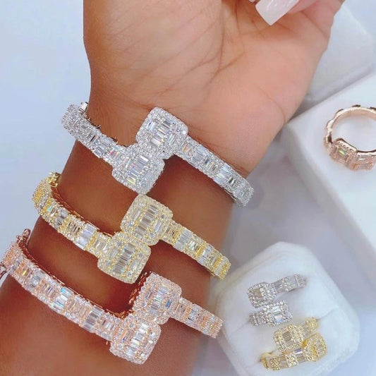 Two Sparkling Squares Armband