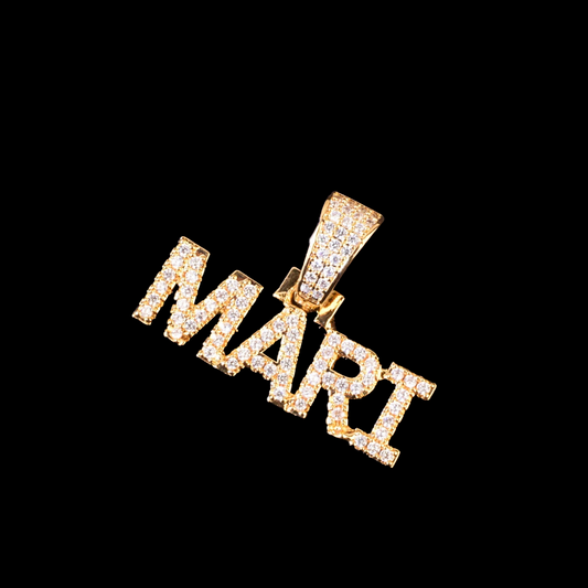 Pendentif de nom de style d'escalier personnalisé plaqué or