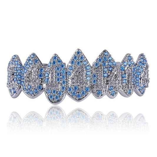 8/8 Blauwe ICED Shark Grillz