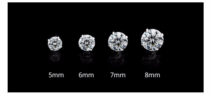 Sterling Silver Simulated Diamond Stud Earrings