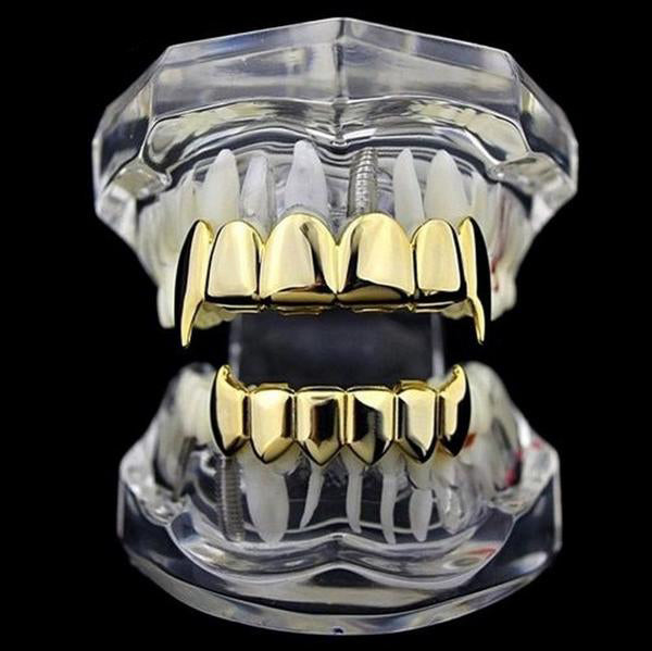 6/6 Gold plated Fang Grillz