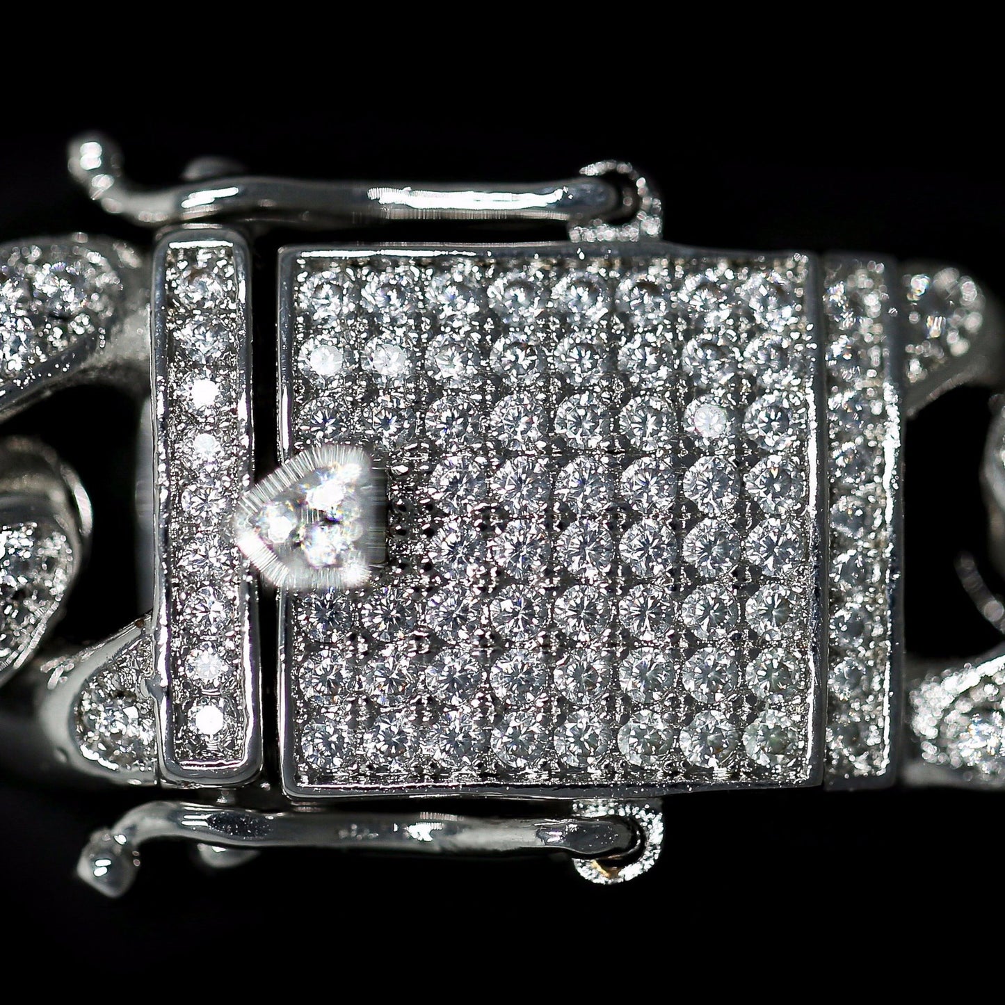 luxury 12mm white gold miami cuban bracelet iced out with diamonds