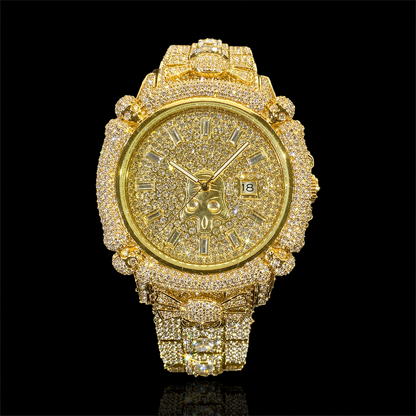 Pirate Skull 44mm  – Fully Iced Goud Verguld Horloge