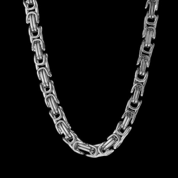 6mm roestvrijstalen koningsketting zilver – duurzame heren ketting met klassieke schakels