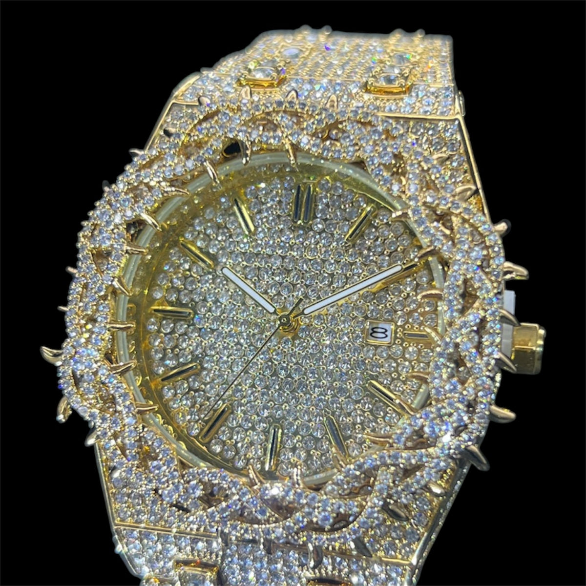 Royal Thorne 44mm – Fully Iced Goud Verguld Horloge