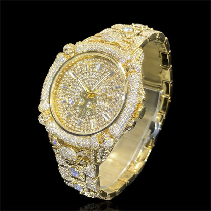 Pirate Skull 44mm  – Fully Iced Goud Verguld Horloge