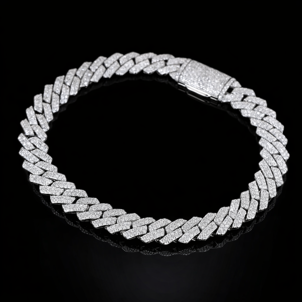 8mm Moissanite Diamanten S-Schakel Cuban Armband