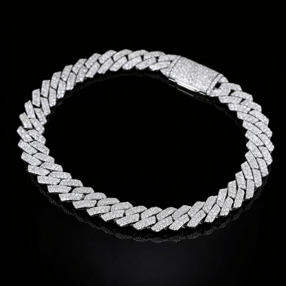 8mm Moissanite Diamanten S-Schakel Cuban Armband