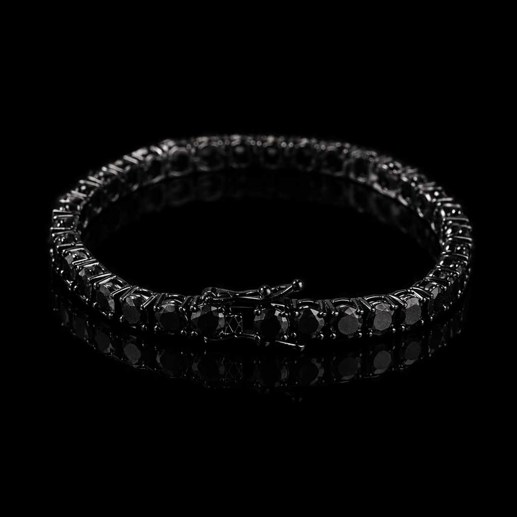 Black gold diamond tennis bracelet 