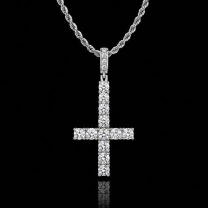 Moissanite Diamanten Omgekeerd Kruis Hanger