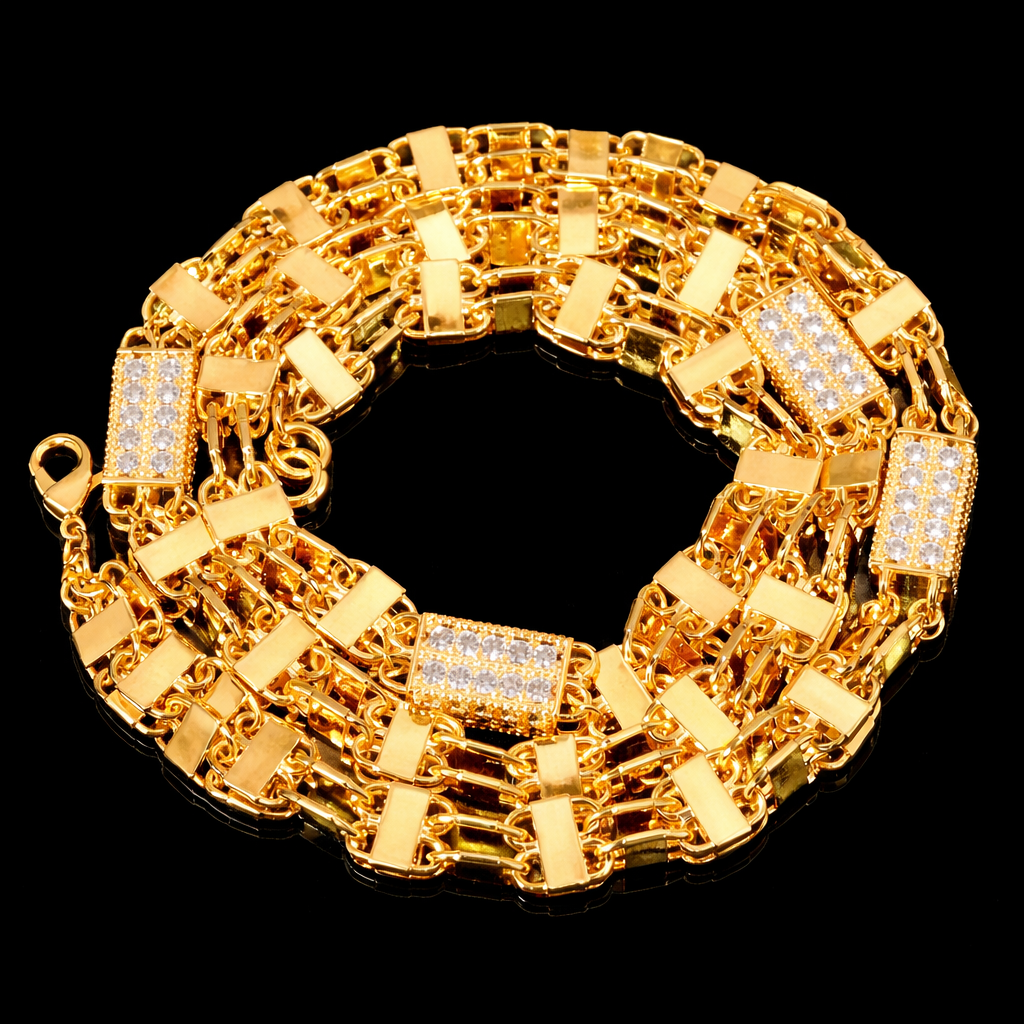 8mm Diamanten Magnum Gouden Koningsketting