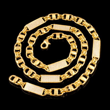 8mm diamanten magnum gouden koningsketting