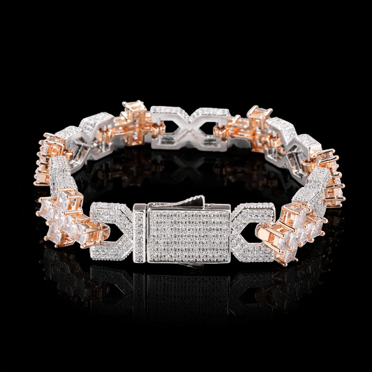 14mm Infinity X Kruis Baguette Armband