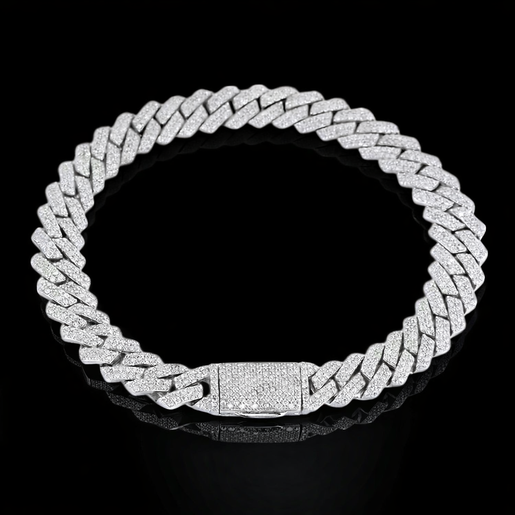 8mm Moissanite Diamanten S-Schakel Cuban Armband