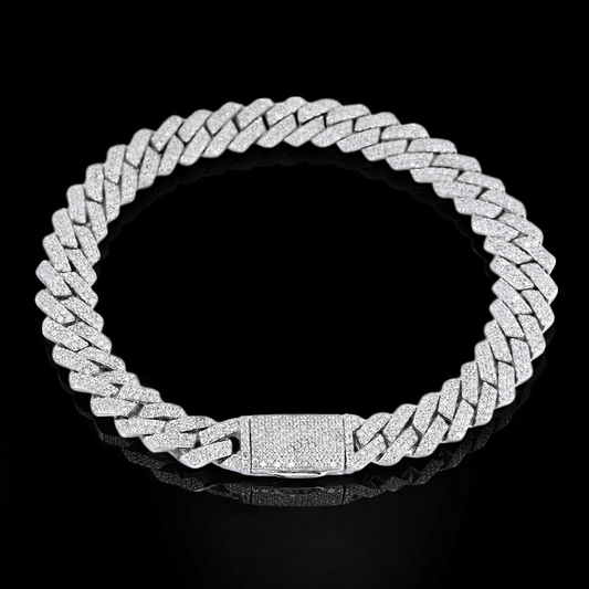 8mm Moissanite Diamanten S-Schakel Cuban Armband