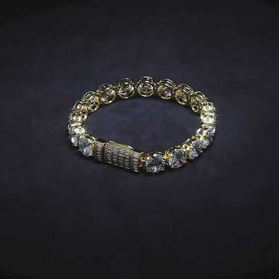 iced out 10mm gold prestige tennis bracelet diamond setting